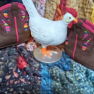 Colorful Chicken Figurine by [Brand]